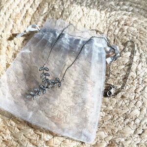 Pandora Sparkling Leaves Silver Necklace‎